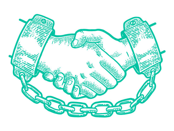 handshake in chains