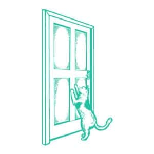 cat scratching a door 300x300 1